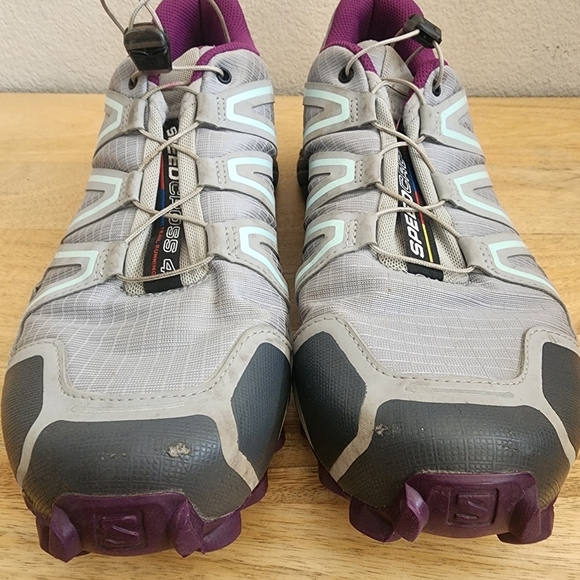 Salomon Womens Speedcross 4 Trail Running Shoes Sneakers Grey Purple Size 10 - Picture 11 of 15